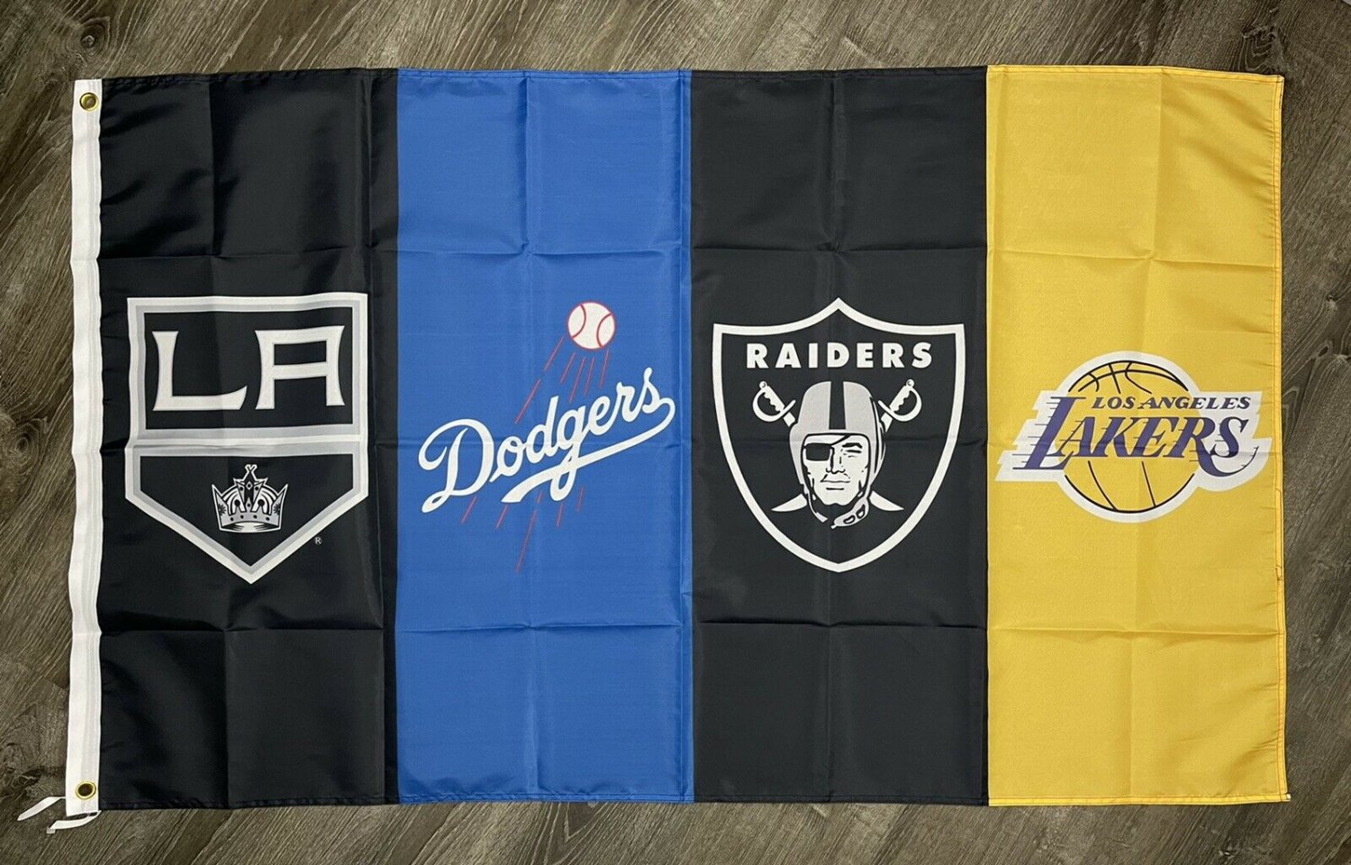 Los Angeles Lakers Dodgers Kings Oakland Raiders Flag 3x5 ft Banner Man-Cave