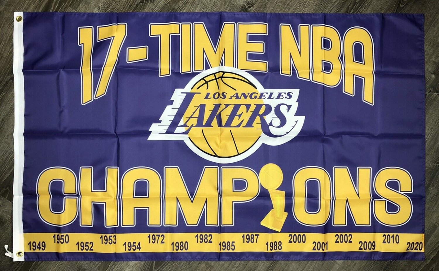 Los Angeles Lakers Flag 3x5 ft Purple Banner Championship Years Man-Cave New