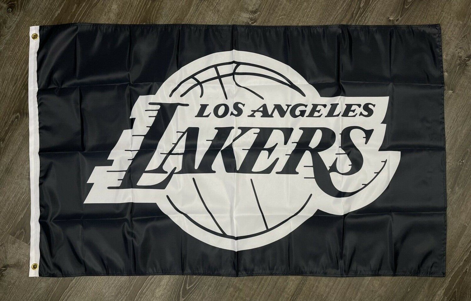 Los Angeles Lakers Logo Flag 3x5 ft Sports Black Banner Man-Cave Garage