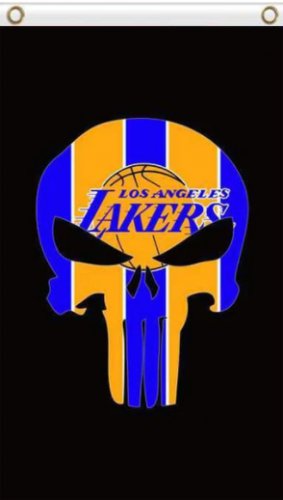 Los Angeles Lakers Skull Flag 3X5Ft Polyester Banner USA Digital Print