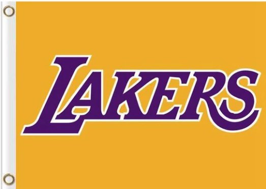Los Angeles Lakers Yellow Flag 3X5Ft Polyester Banner USA Digital Print
