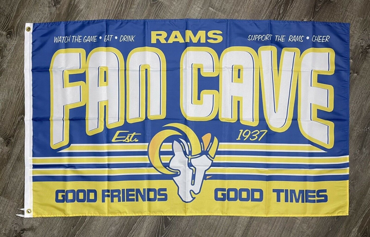 Los Angeles Rams Fan Cave Flag 3x5 ft Sports Banner Man-Cave Garage