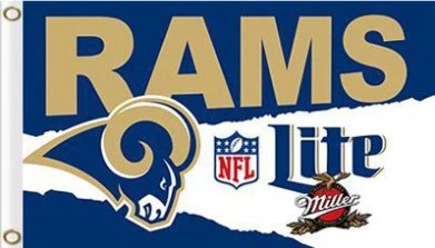 Los Angeles Rams Lite Flag 3X5 Ft Polyester Banner USA 90x150cm