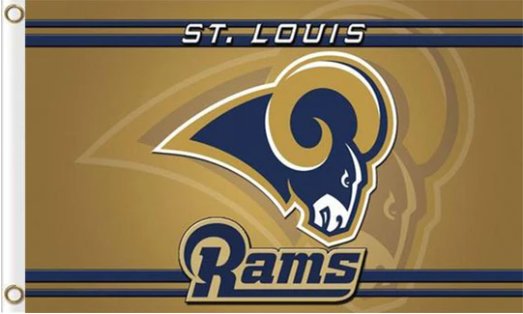 Los Angeles Rams Logo Club Flag 3X5 Ft Polyester Banner USA 90x150cm