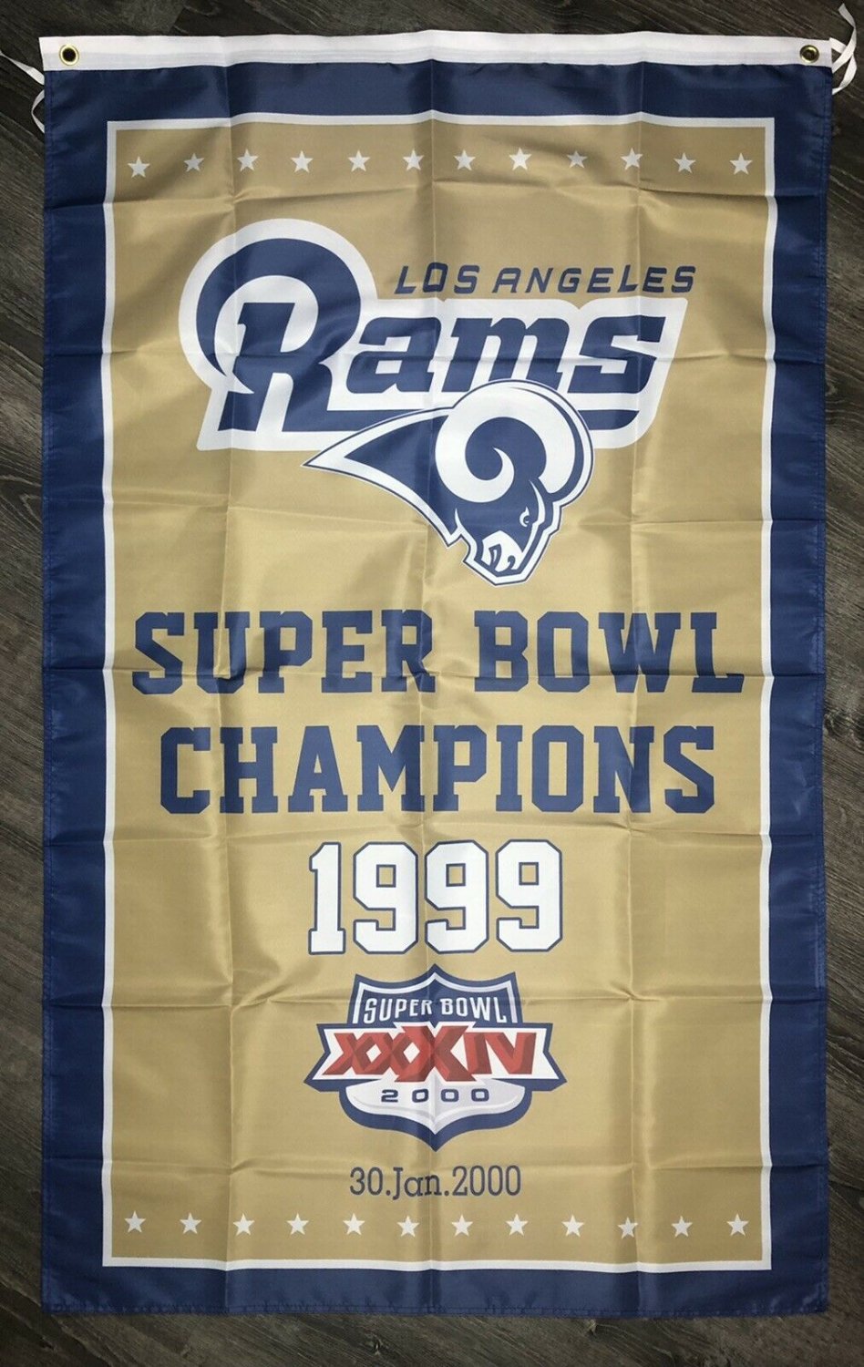 Los Angeles Rams Vertical Super Bowl Championship Flag 3x5 ft Sports Banner Man-Cave