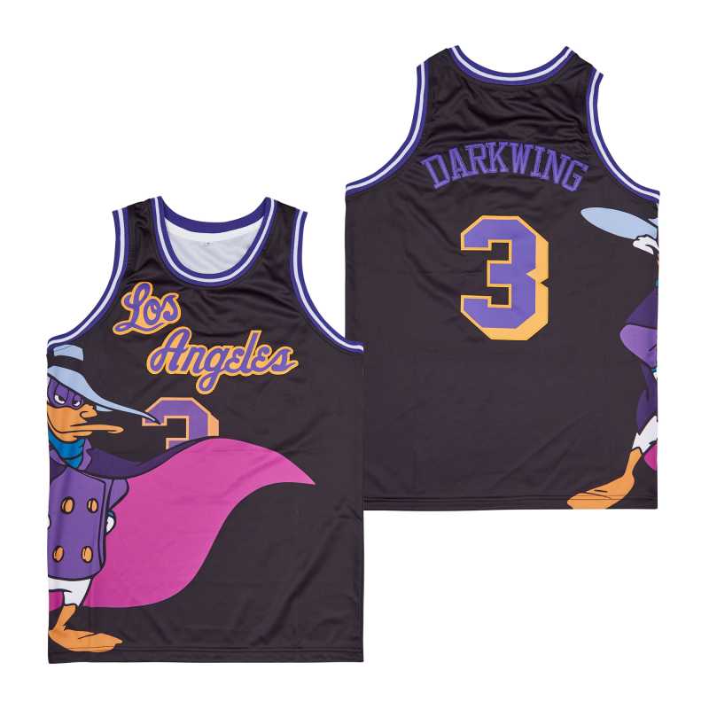Los Angeles #3 Darkwing Movie Basketball Jersey Black