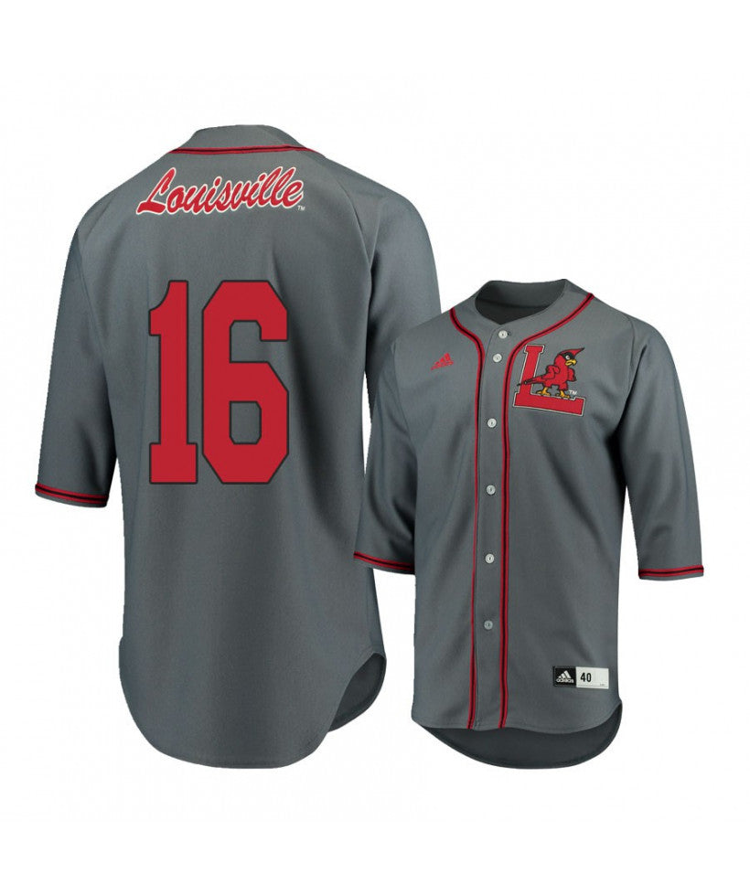 Louisville Cardinals 8 Luke Brown Gray Baseball Jersey