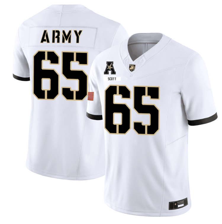 Lucas Scott Jersey #65 Army Black Knights 101st Airborne Division Honoring White