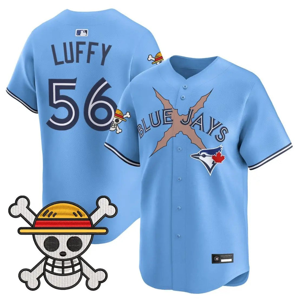 Luffy Jersey #56 Blue Jays One Piece Vapor Premier Limited Stitched
