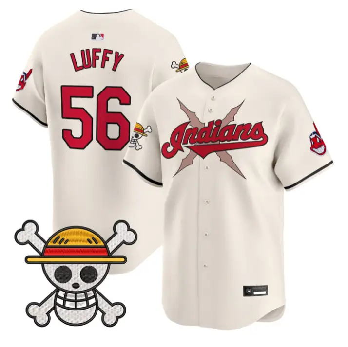 Luffy Jersey #56 Cleveland Indians One Piece Vapor Premier Stitched