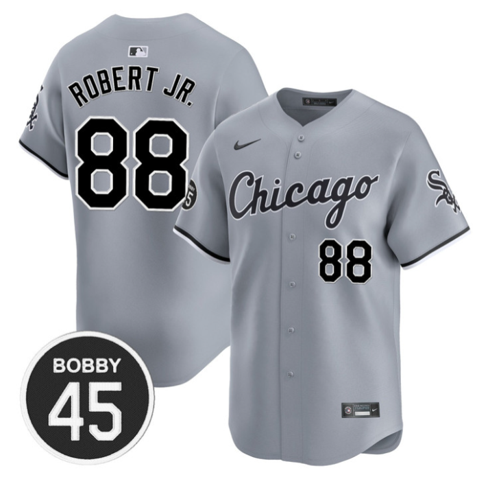 Luis Robert Jr Jersey #88 Chicago White Sox Bobby Jenks Stitched Gray Road