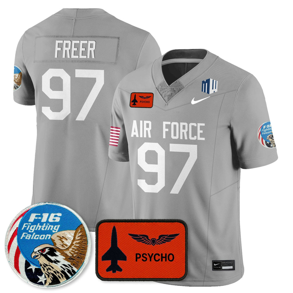 Luke Freer Jersey #97 Air Force 2025 Honor F-16 Stitched Honor F-16