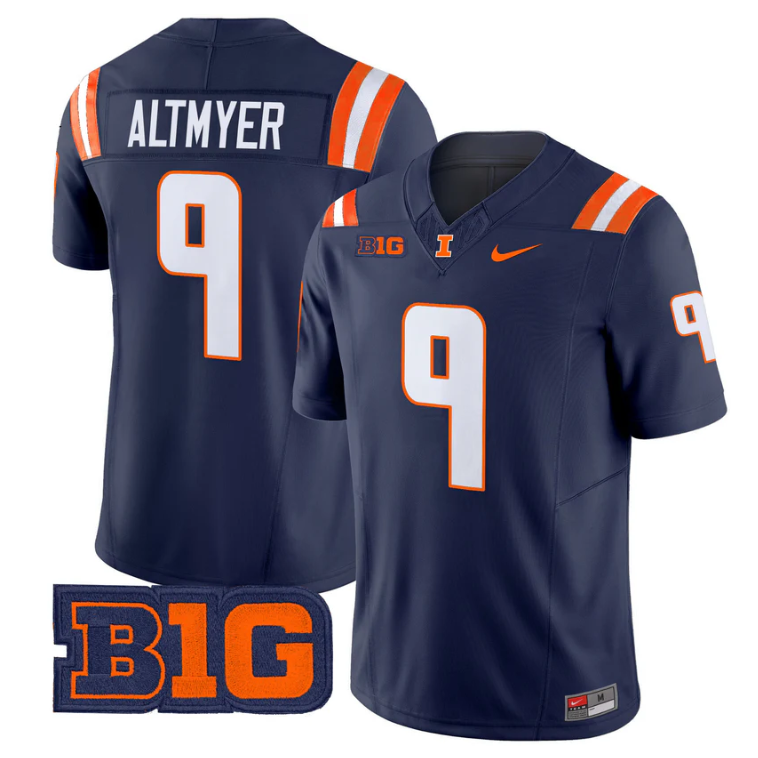 Luke Altmyer Jersey #9 Illinois Fighting Illini 2025 Vapor Stitched