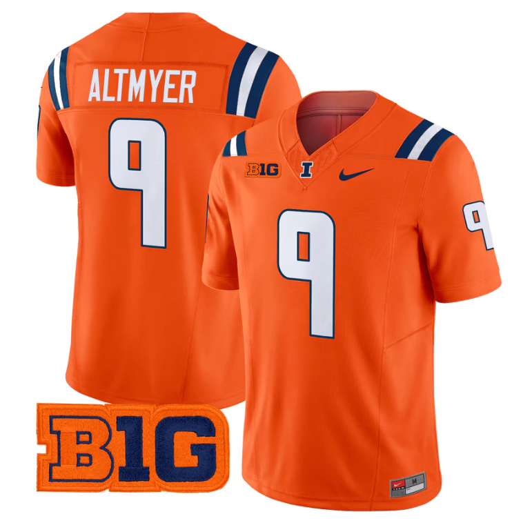 Luke Altmyer Jersey #9 Illinois Fighting Illini 2025 Vapor Stitched