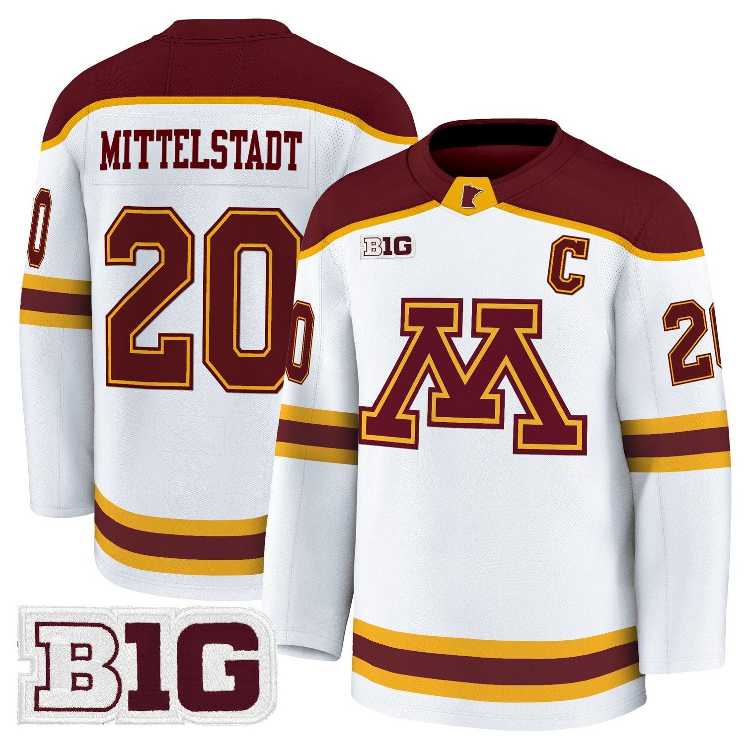 Luke Mittelstadt Jersey #20 Minnesota Golden Gophers 2025-26 Premium Stitched