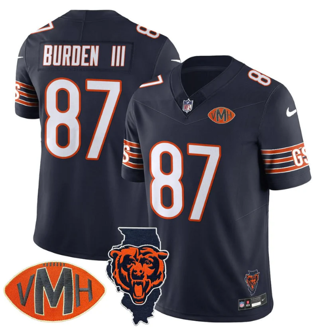 Luther Burden III Jersey #87 Honor Virginia Halas McCaskey Stitched Navy