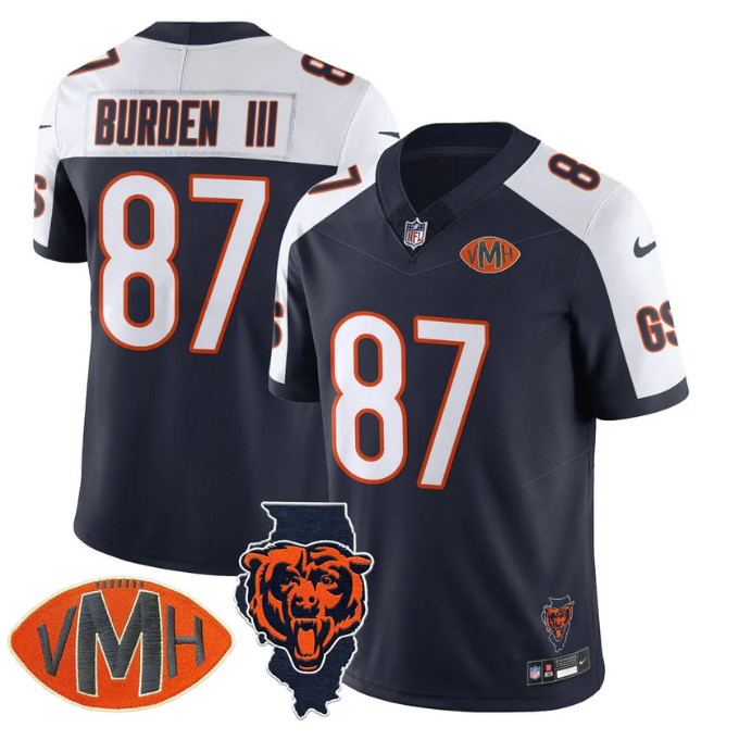 Luther Burden III Jersey #87 Honor Virginia Halas McCaskey Stitched Navy Alter