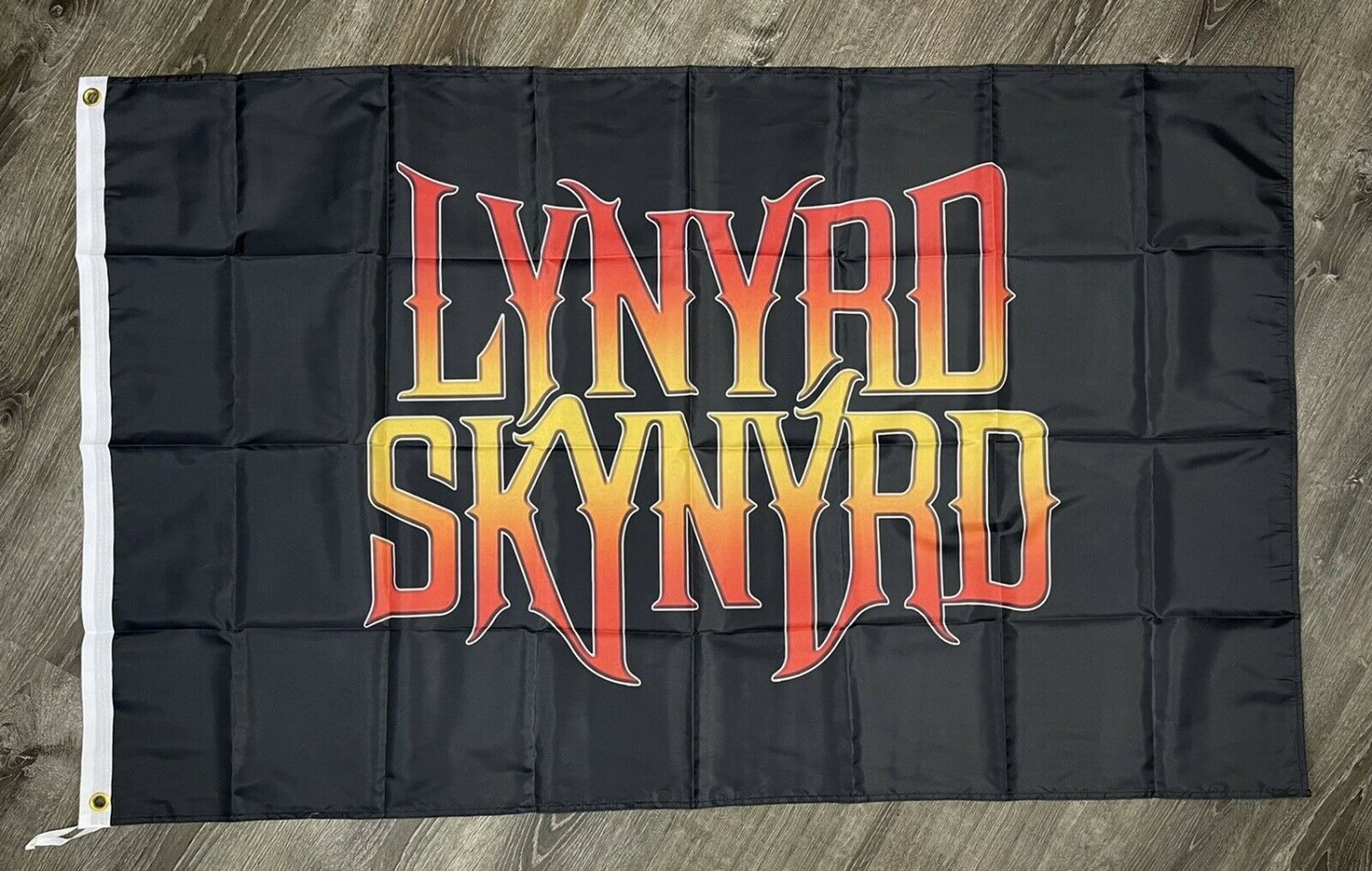 Lynyrd Skynyrd Flag 3x5 ft Black Red Yellow Banner Rock and Roll Van Zant Man-Cave Pub Bar