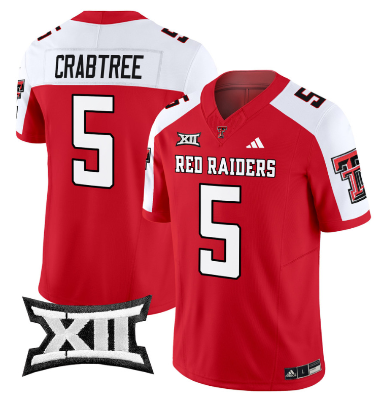 Michael Crabtree Jersey #5 Texas Tech Red Raiders Vapor Limited Football Red Alternate