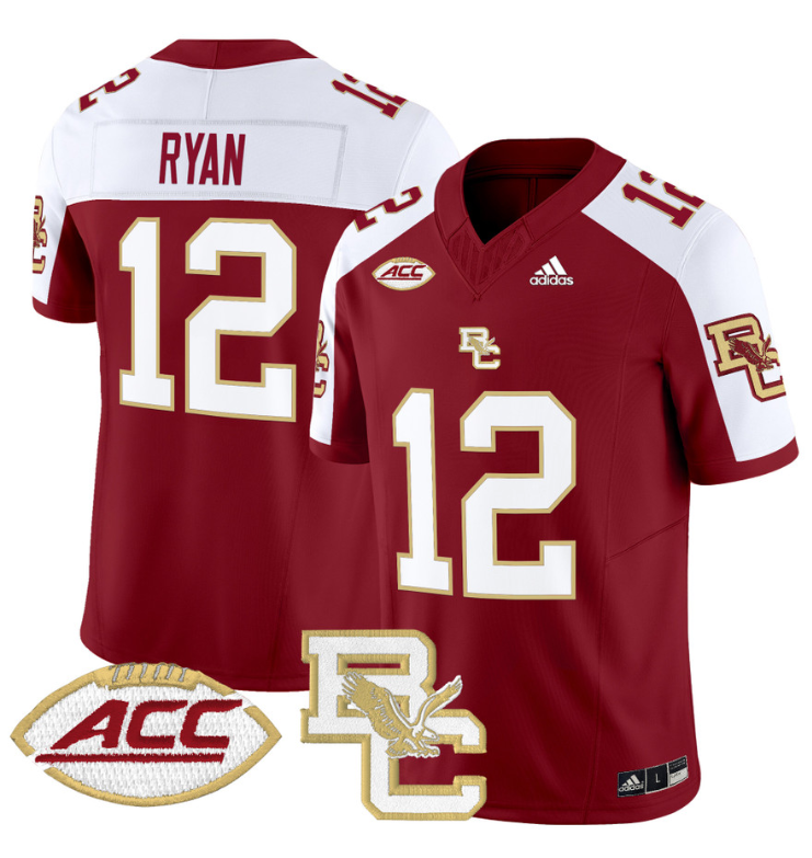 Matt Ryan Jersey #12 Boston College Eagles 2024 Stitched Maroon Alternate