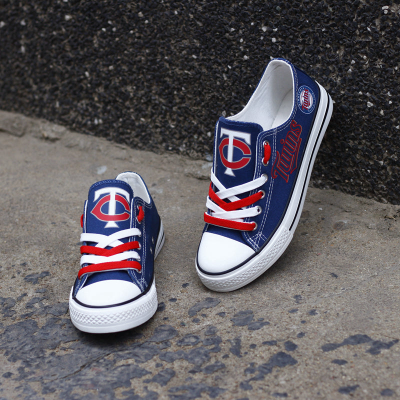Minnesota Twins Limited Print MLB Baseball Fans Low Top Canvas Shoes Sport Sneakers T-DJ119L