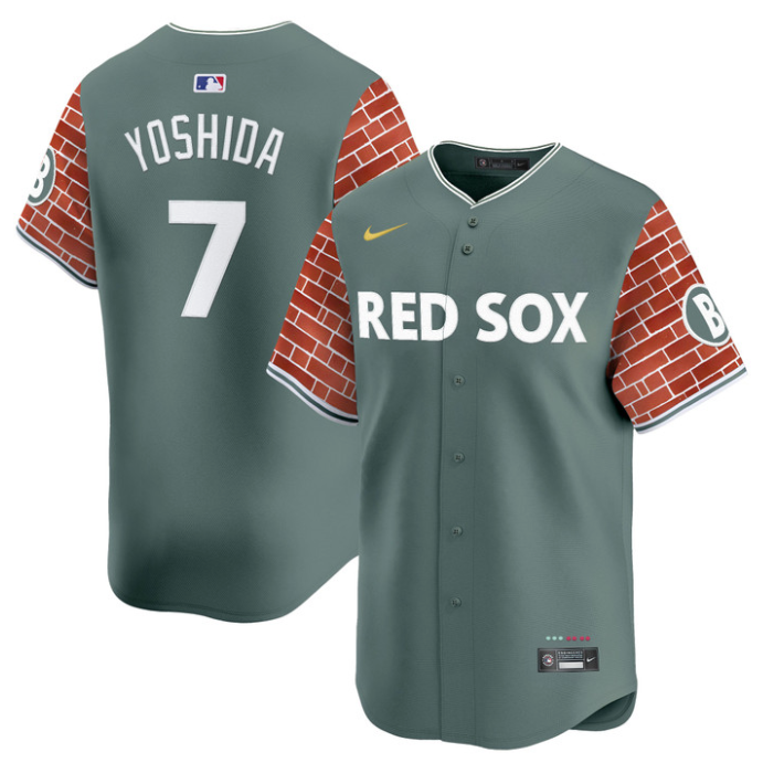 Masataka Yoshida Jersey #7 Boston Red Sox 2025 Fenway Red Brick Style Vapor Premier Stitched Green