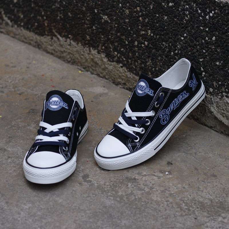 Milwaukee Brewers Limited Print MLB Baseball Fans Low Top Canvas Shoes Sport Sneakers T-DAC122H