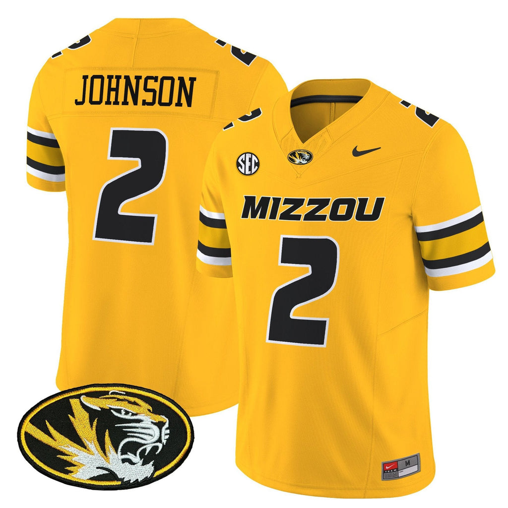 Marquis Johnson Jersey #2 Missouri Tigers 2025 Vapor Limited Stitched Gold