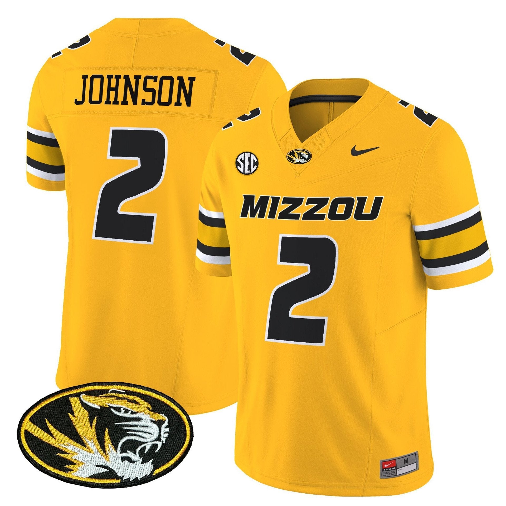 Marquis Johnson Jersey #2 Missouri Tigers 2025 Vapor Limited Stitched Gold