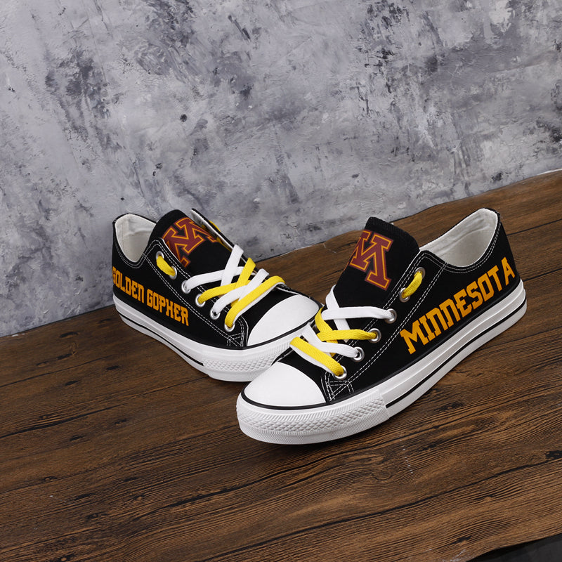 Minnesota Golden Gophers Limited Print NCAA College Students Low Top Canvas Shoes Sport Sneakers