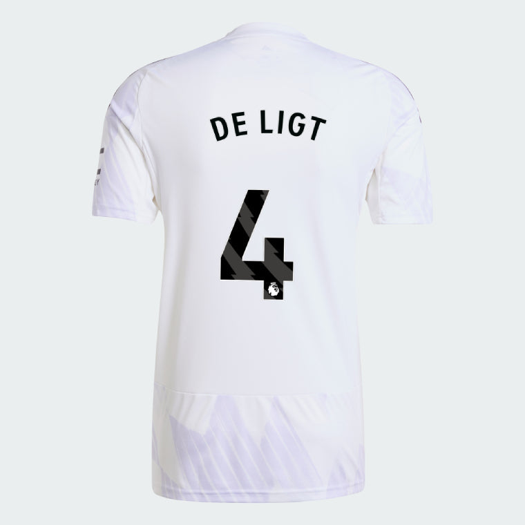 Manchester United 2025-26 Away DE LIGT 4 Match Jersey – White