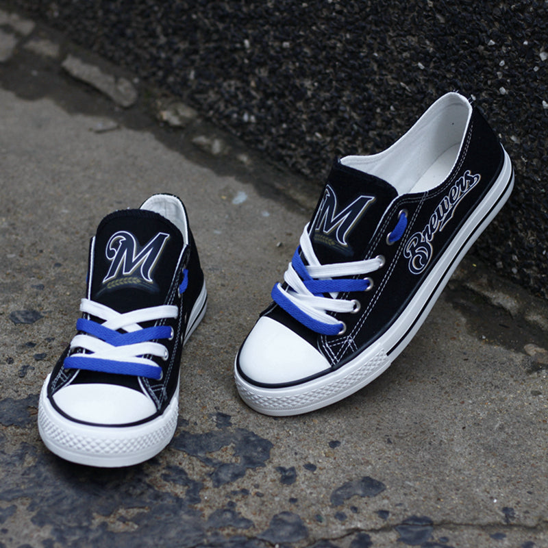 Milwaukee Brewers Limited Print MLB Baseball Fans Low Top Canvas Shoes Sport Sneakers T-DJ113H