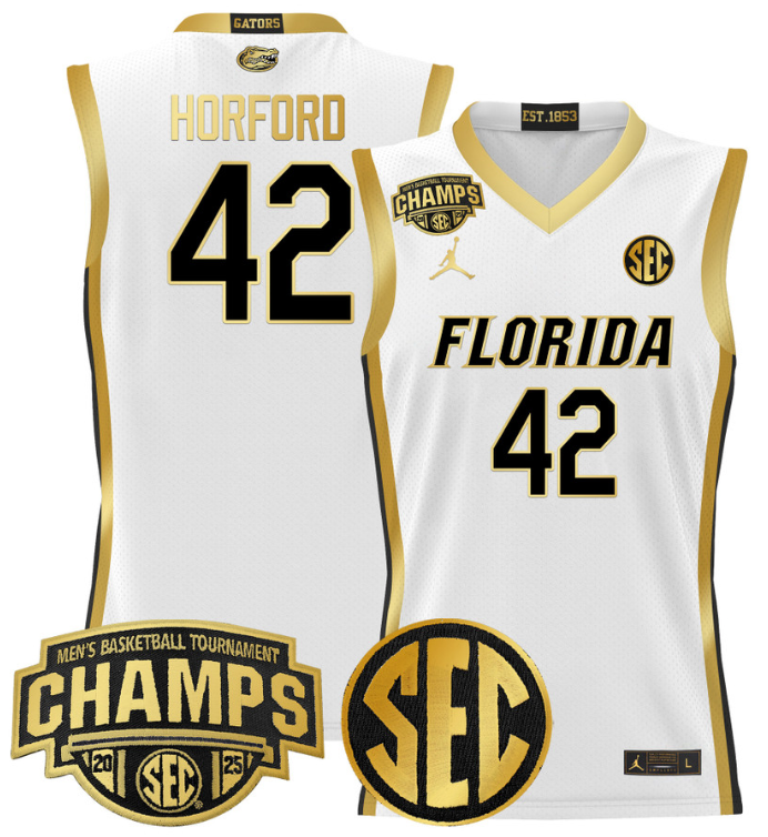 Men Al Horford Jersey #42 Florida Gators 2025 SEC Champions Stitched White Gold