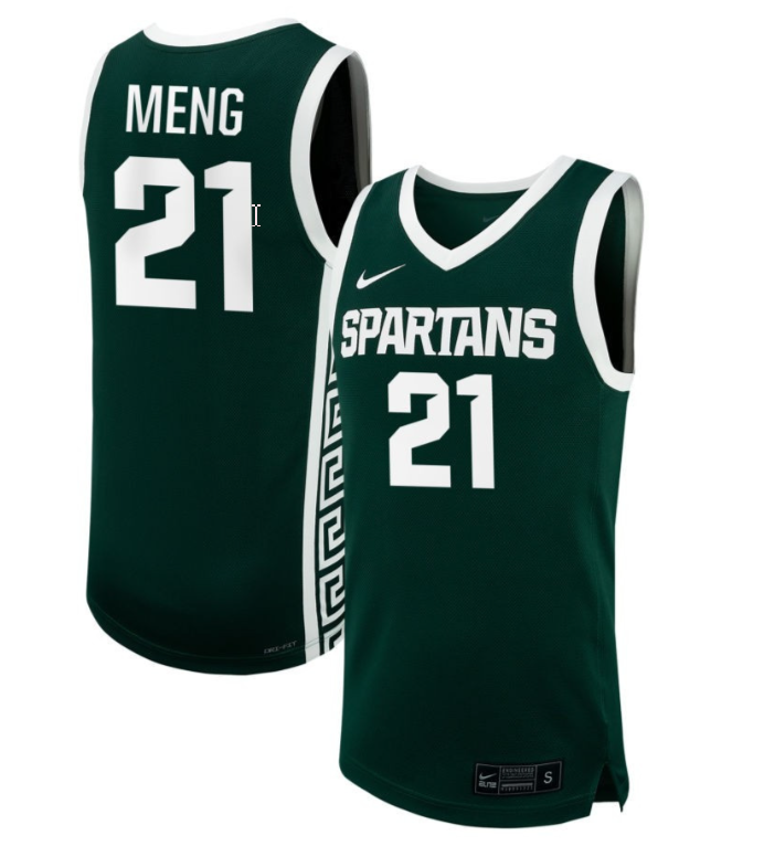 Mary Meng Jersey #21 Michigan State Spartans NIL Basketball Green