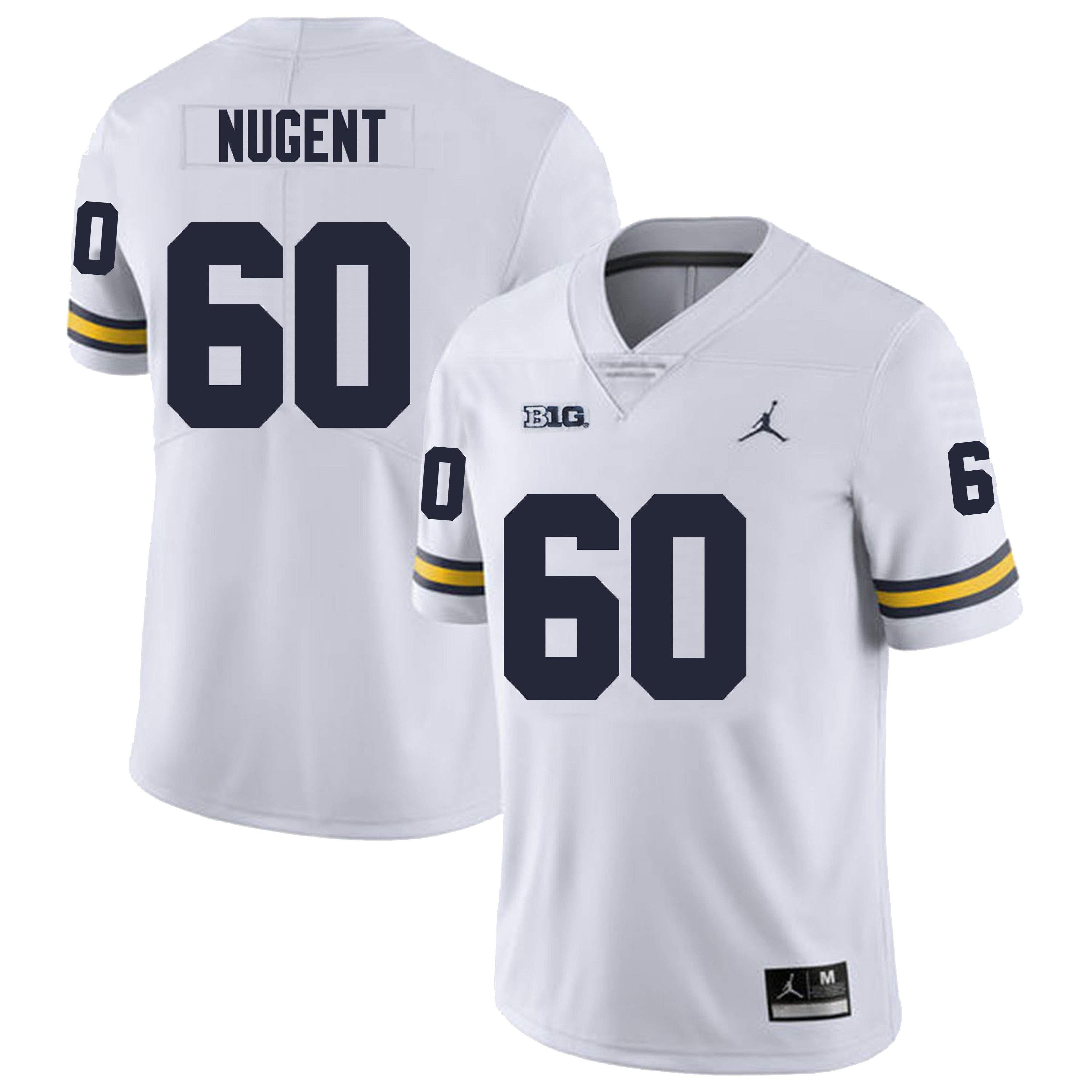 Michigan Wolverines Drake Nugent Jersey #60 College Football Game White