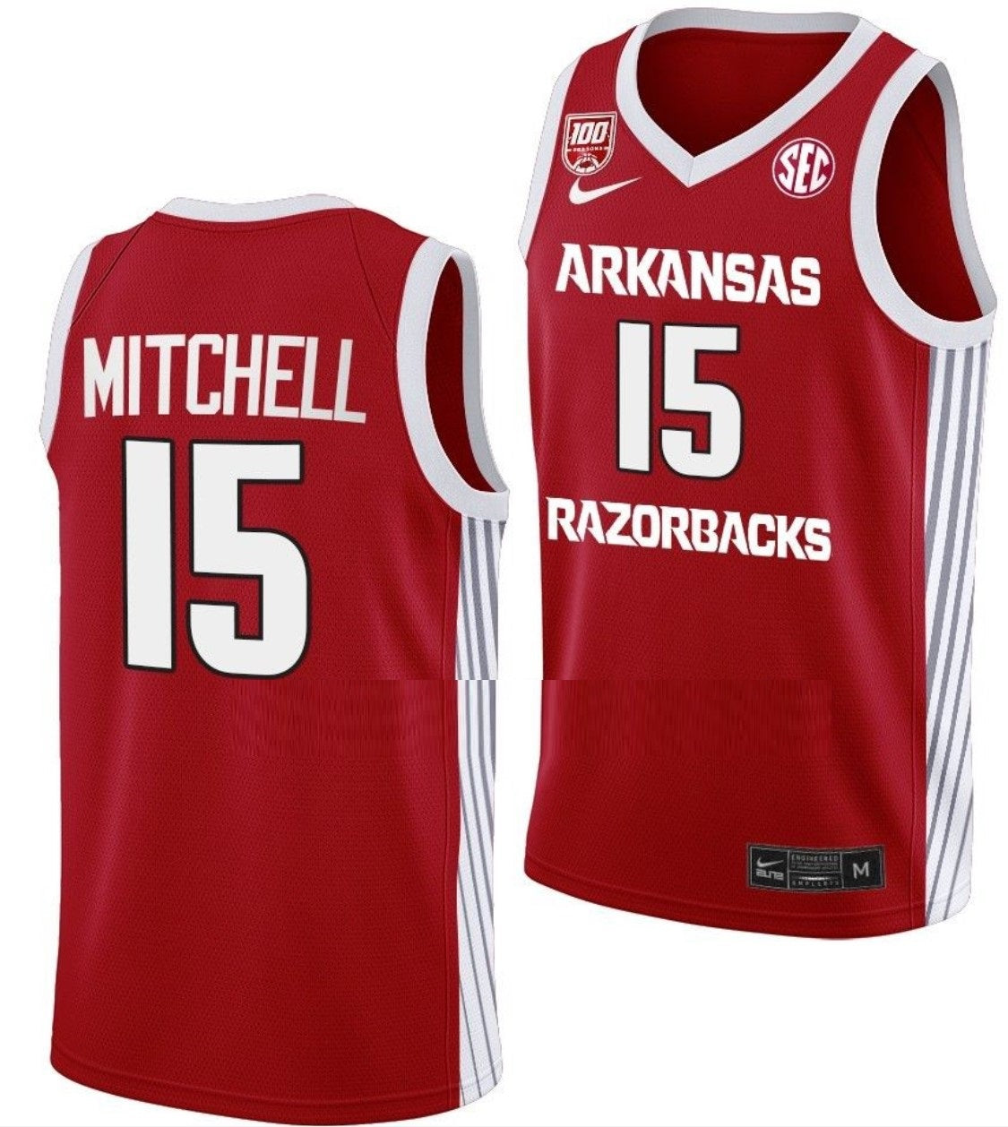 Makhi Mitchell Jersey Arkansas Razorbacks College Basketball 100 Season #15