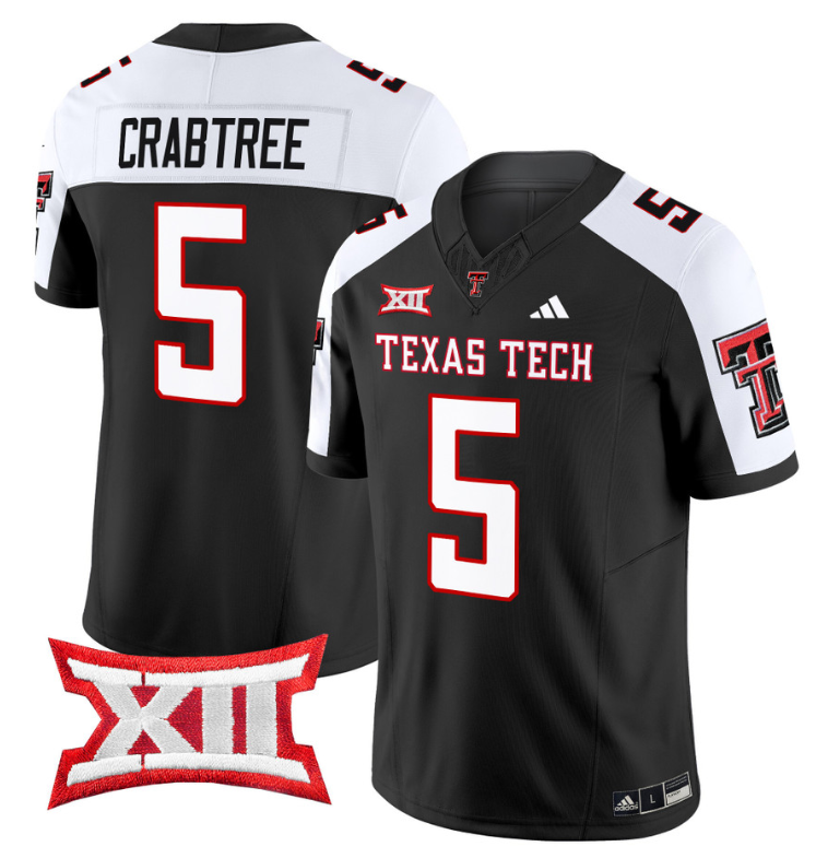 Michael Crabtree Jersey #5 Texas Tech Red Raiders Vapor Limited Football Grey