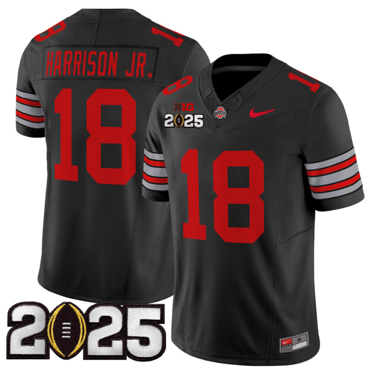 Marvin Harrison Jr Jersey #18 Ohio State 'Heritage Stripe' 2025 CFP Final Black