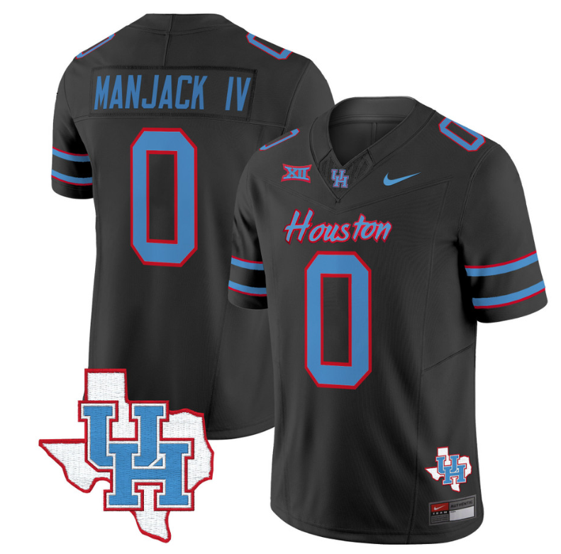 Manjack IV Jersey #0 Houston Cougars Oilers Inspired Vapor College Football Limited Stitched Black