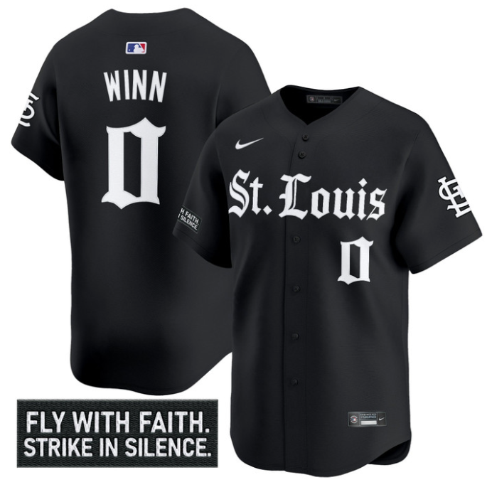 Masyn Winn Jersey #0 St. Louis Cardinals Gothic Legacy Edition Vapor Stitched Black