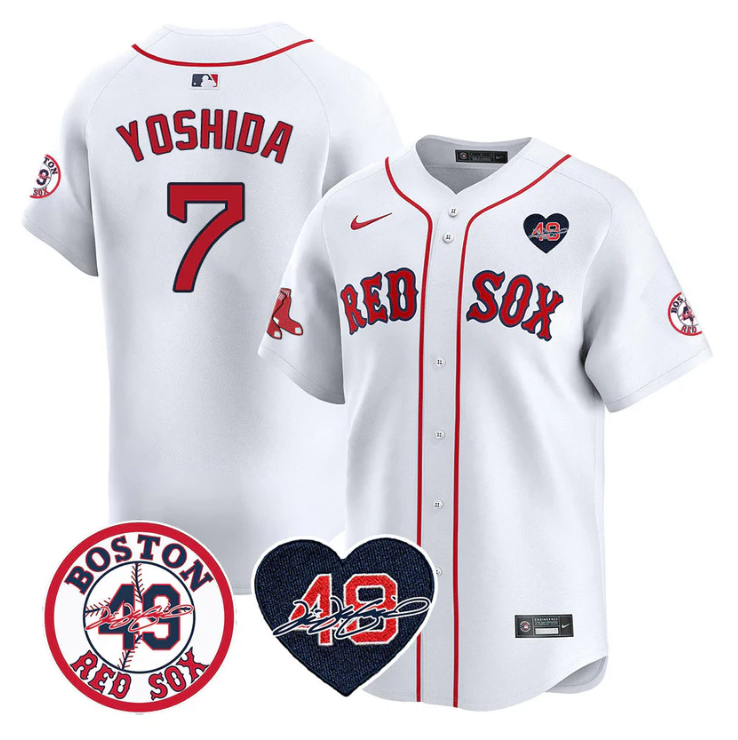 Masataka Yoshida Jersey #7 Boston Red Sox Tim Wakefield Memorial Patch Stitched White
