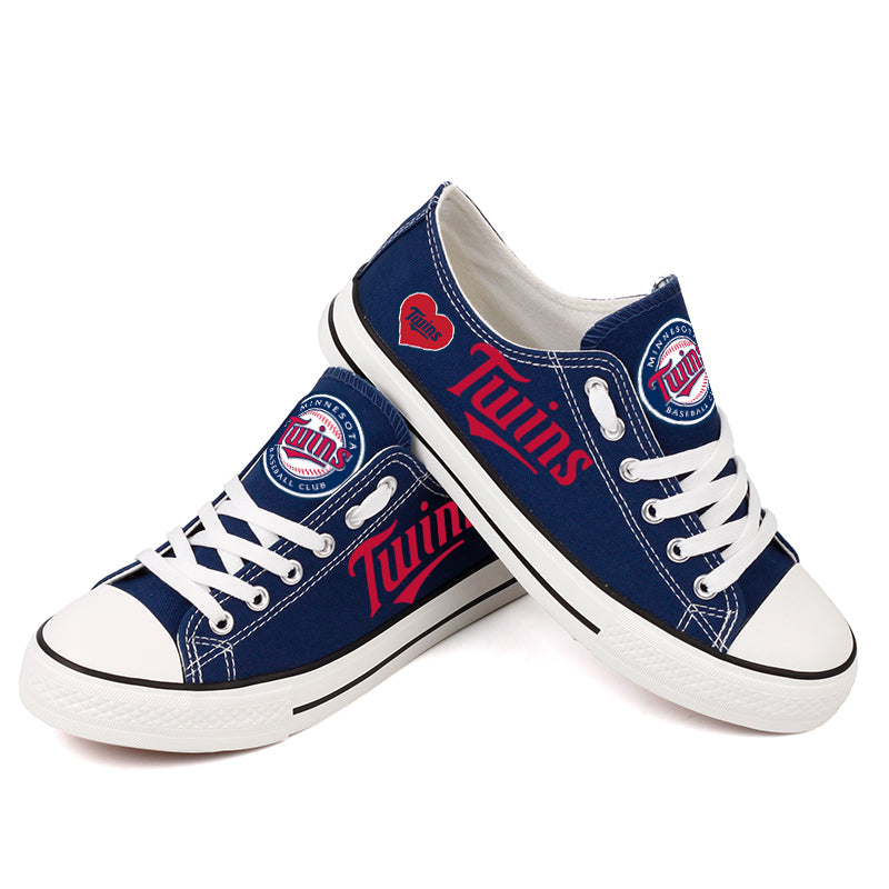 Minnesota Twins Limited Print MLB Baseball Fans Low Top Canvas Shoes Sport Sneakers T-DAC183L