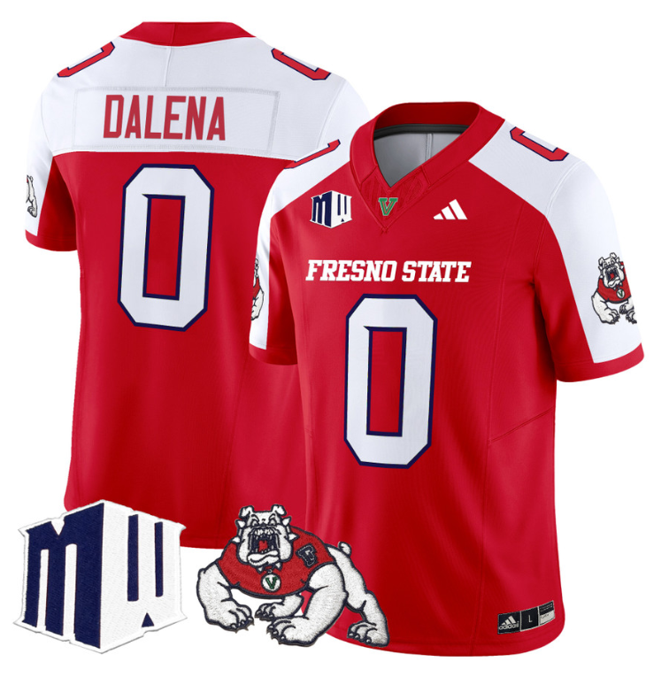Mac Dalena Jersey #0 Fresno State Bulldogs 2024 Stitched Red Alternate