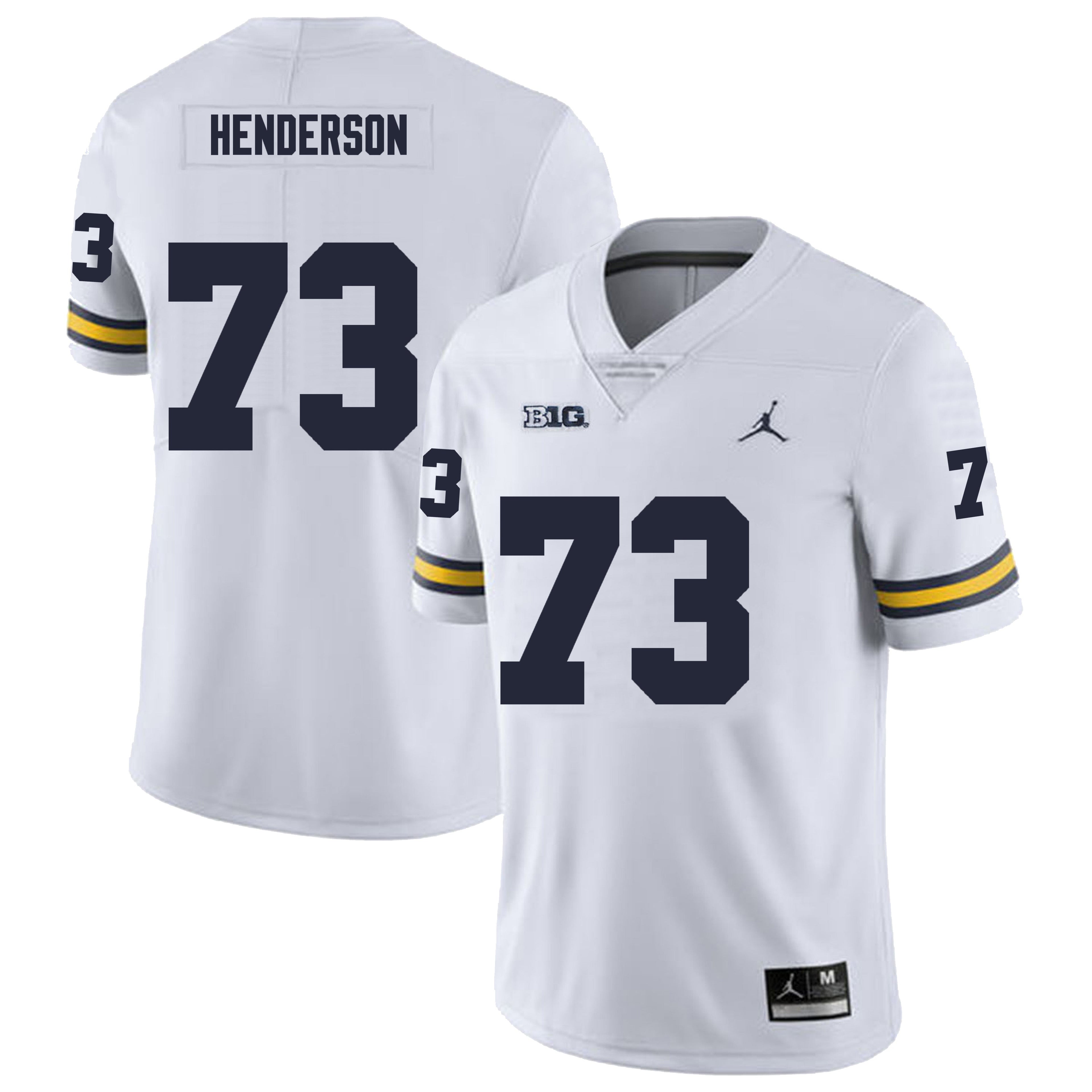 Michigan Wolverines LaDarius Henderson Jersey #73 College Football Game White