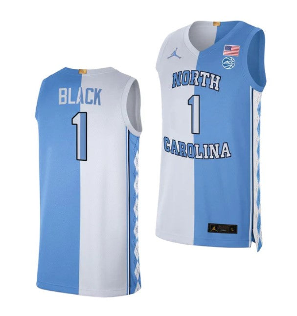 Men's #1 Leaky Black Jersey North Carolina Tar Heels College Basketball Jerseys Blue White
