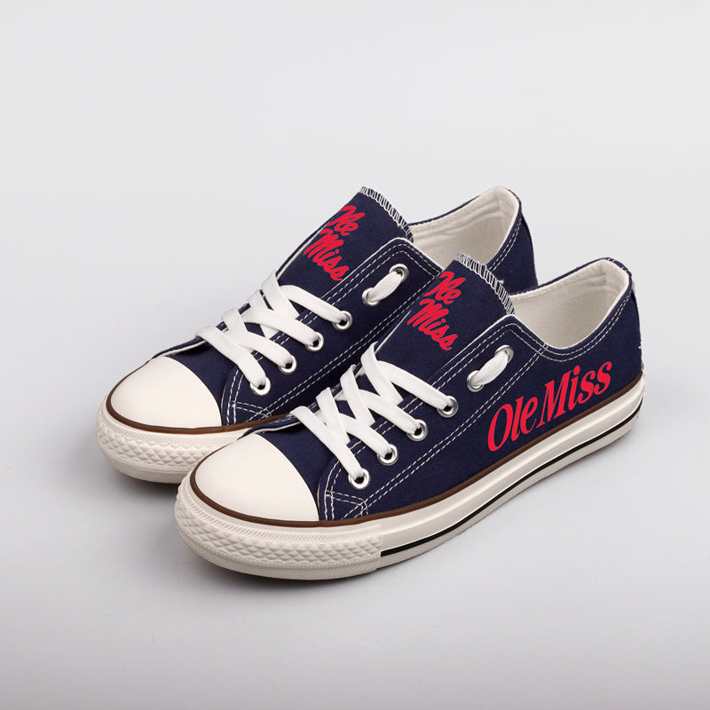 Mississippi Rebels Limited Print NCAA College Students Low Top Canvas Shoes Sport Sneakers 1