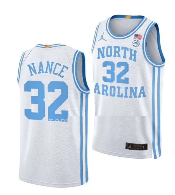 Men's #32 Pete Nance Jersey North Carolina Tar Heels College Basketball Jerseys White Elite