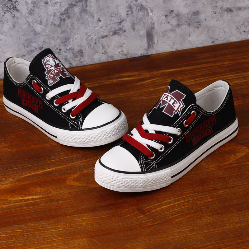 Mississippi State Bulldogs Limited Print NCAA College Students Low Top Canvas Shoes Sport Sneakers