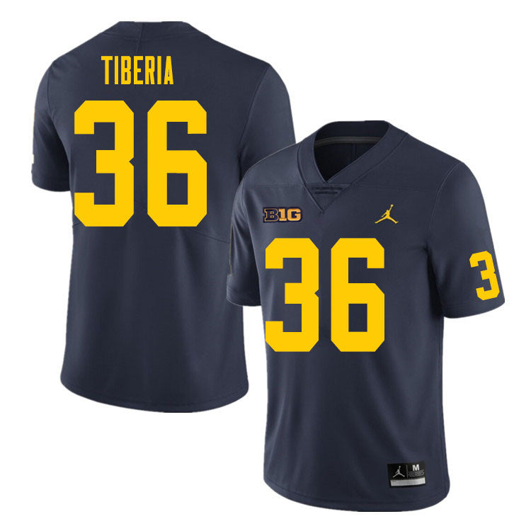 Michigan Wolverines Nico Tiberia Jersey #36 College Football Game Navy