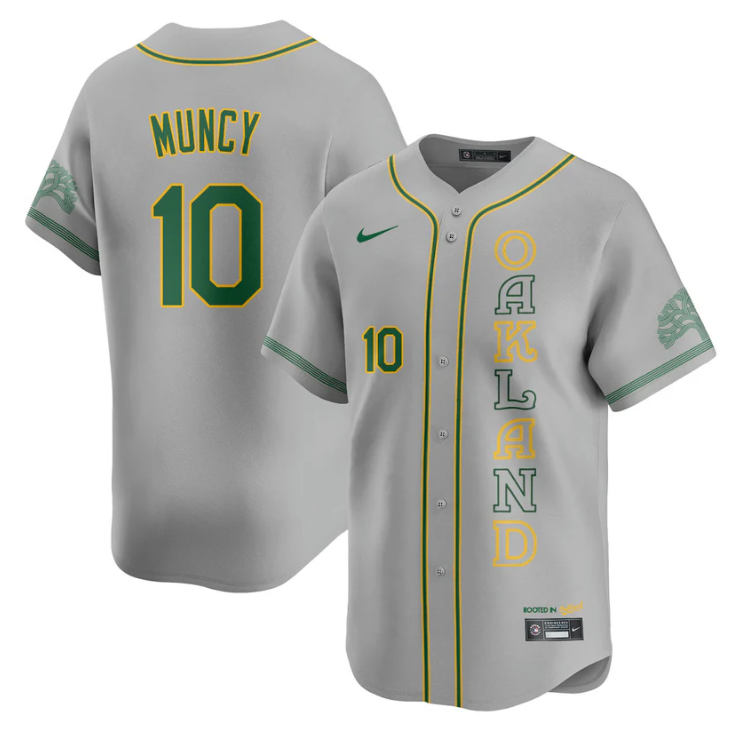 Max Muncy Jersey #10 Oakland Athletics City Connect Concept Stitched Gray